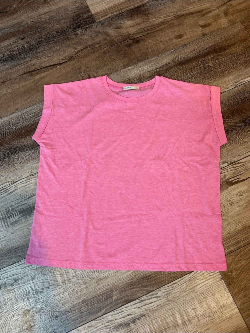 NWOT Zenana Pink Short Sleeve Crewneck Tee